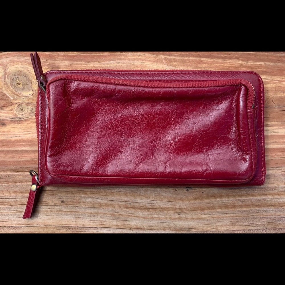 Latico red leather wallet